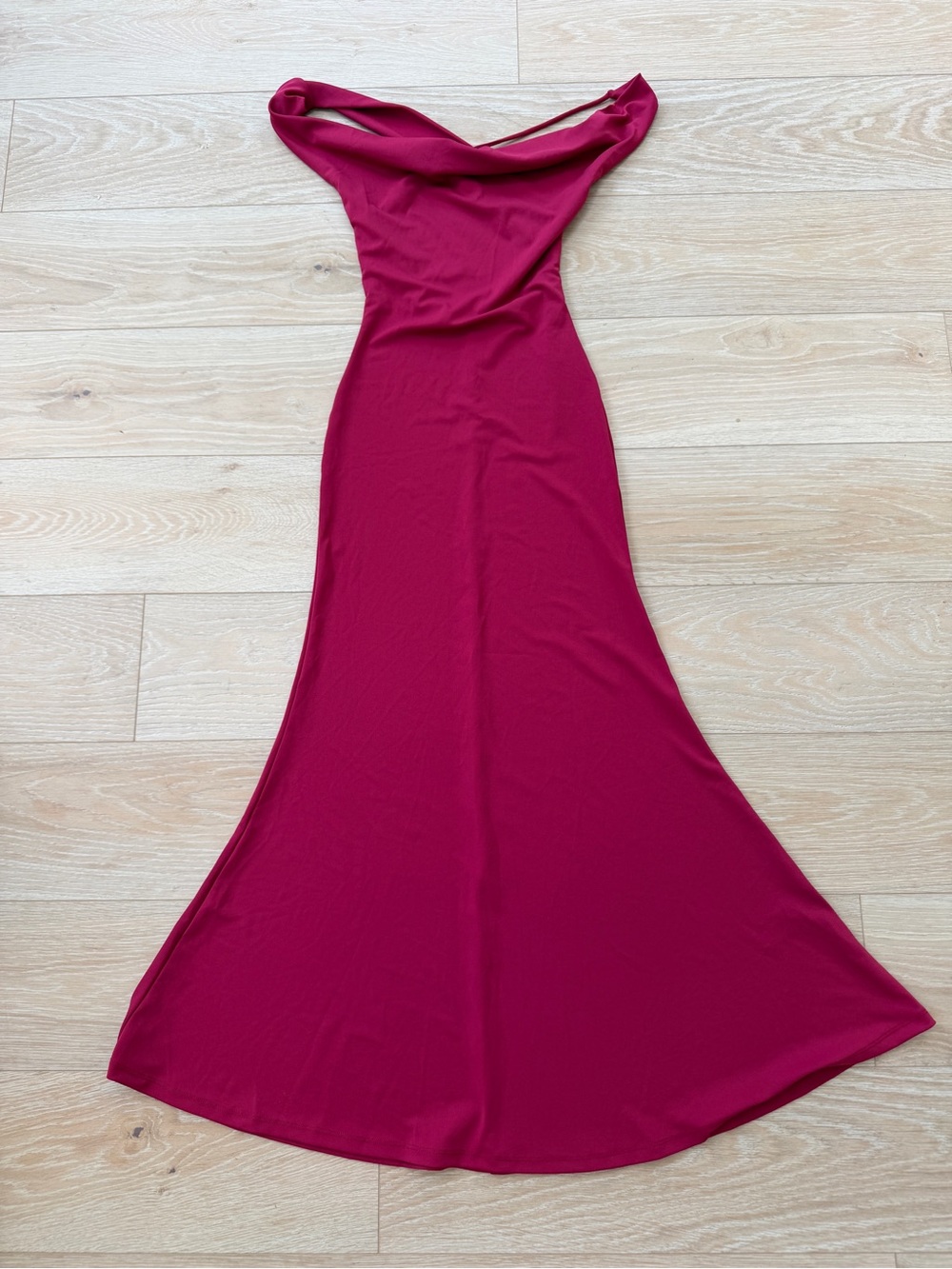 Fuchsia Pink Cowl Neck Maxi Dress – Size S  NWOT